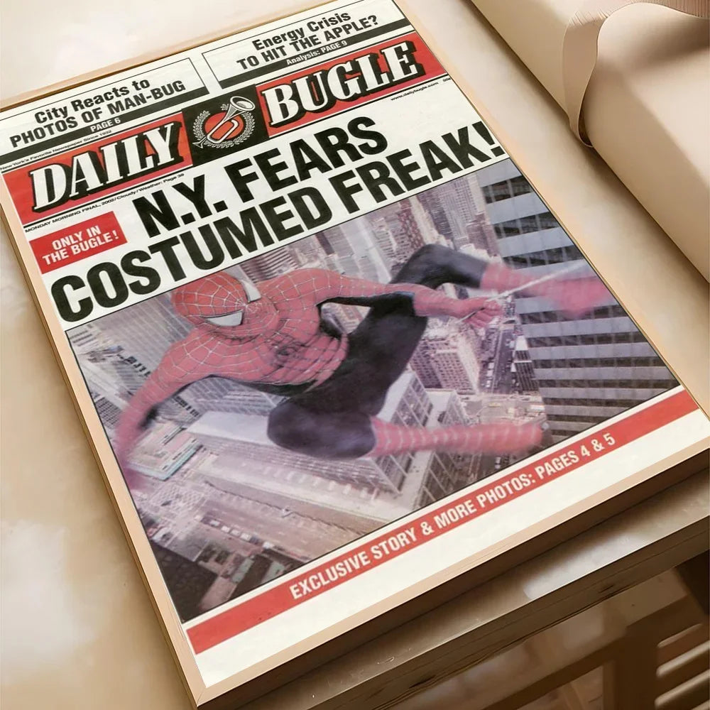 Spider-Man Vintage Newspaper Canvas Poster