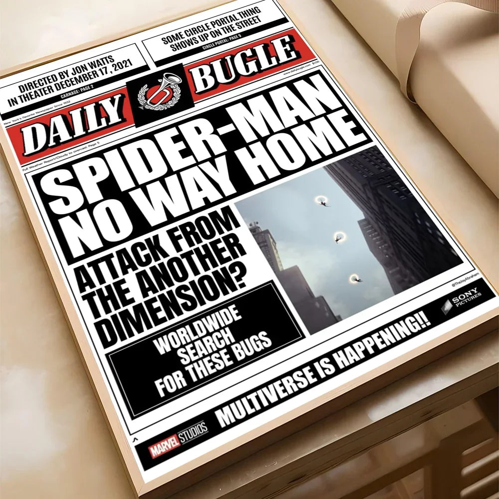 Spider-Man Vintage Newspaper Canvas Poster