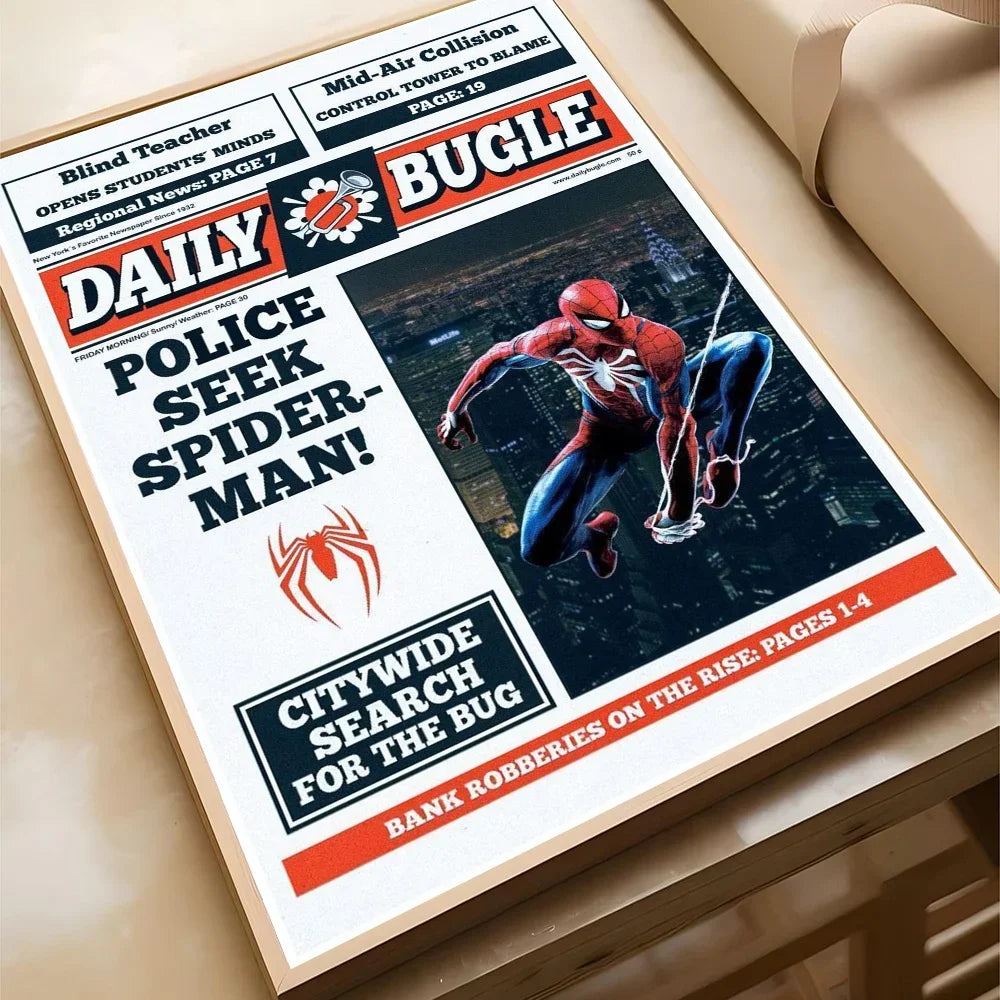 Spider-Man Vintage Newspaper Canvas Poster