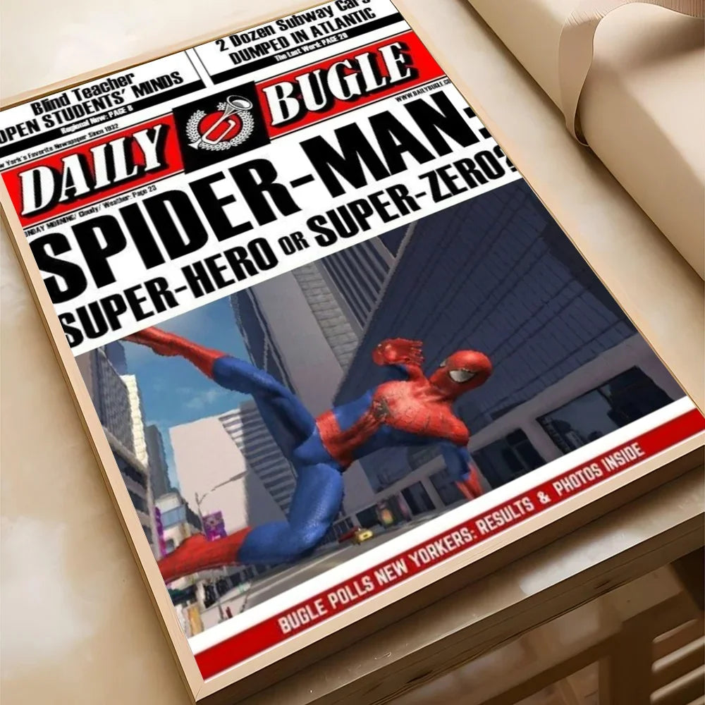 Spider-Man Vintage Newspaper Canvas Poster