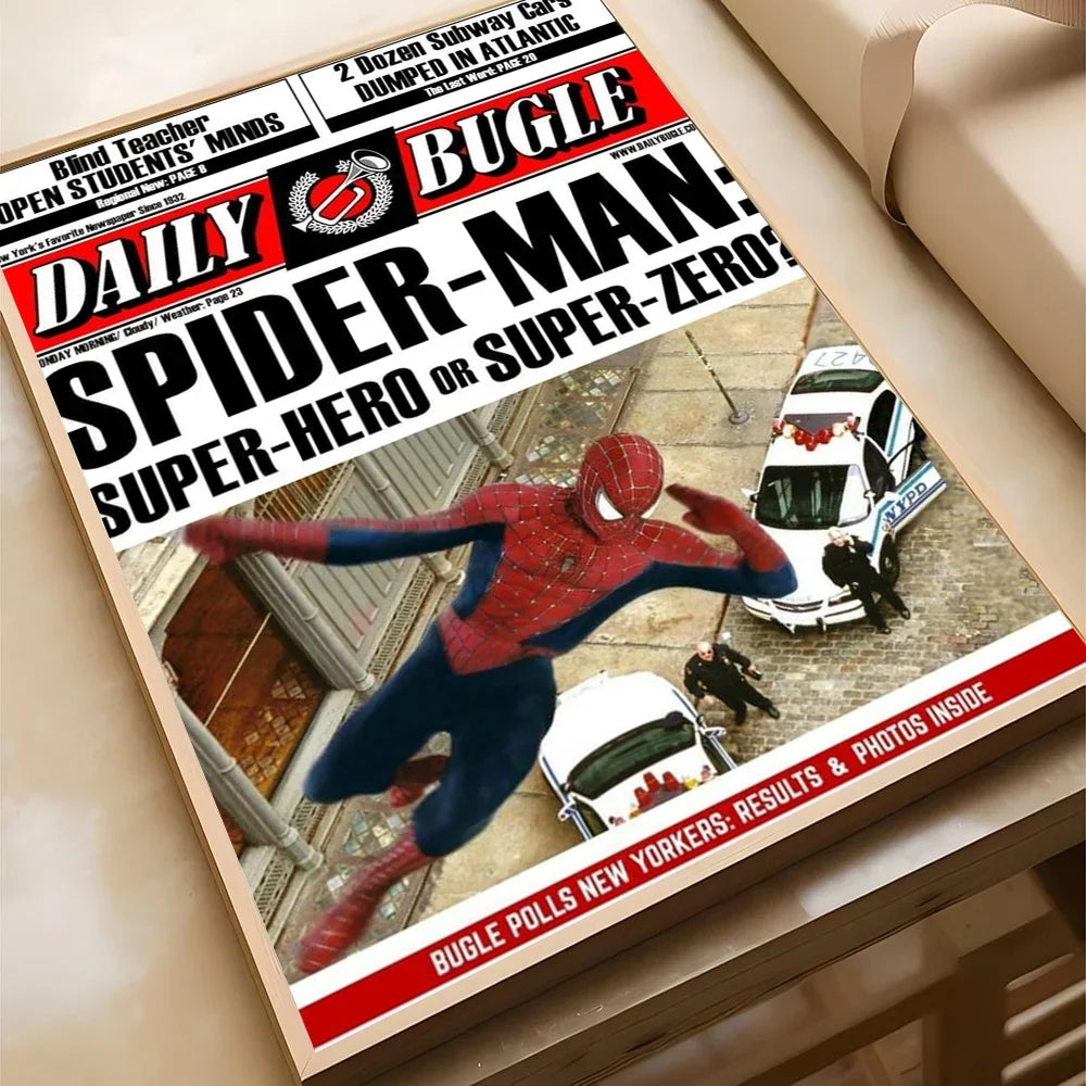 Spider-Man Vintage Newspaper Canvas Poster