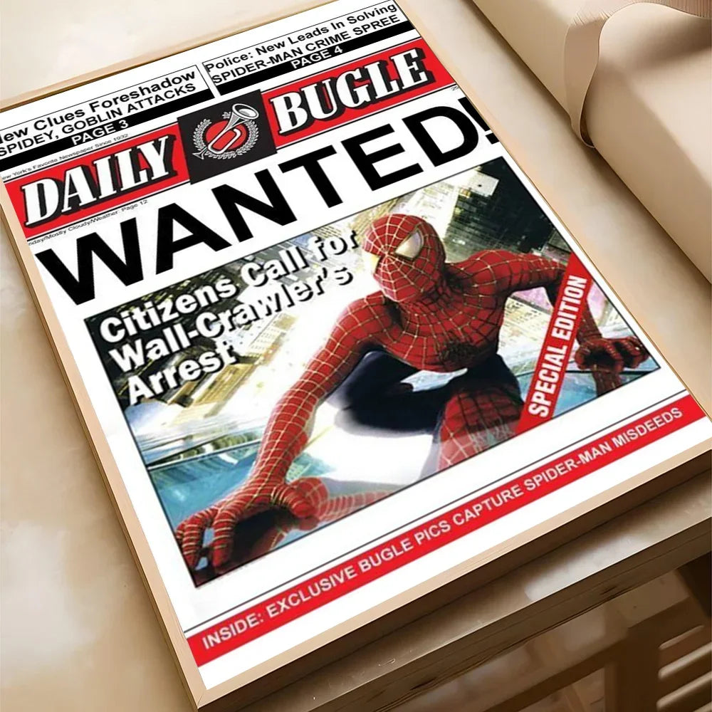 Spider-Man Vintage Newspaper Canvas Poster